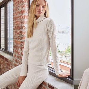 The Group by Babaton Traverse turtleneck in Heather whitecap grey